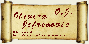 Olivera Jefremović vizit kartica